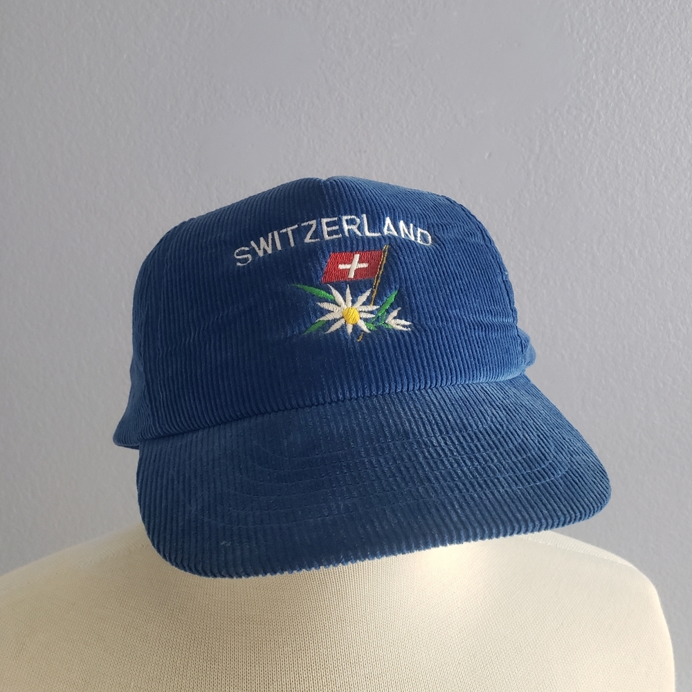 Vintage Switzerland corduroy snap back hat